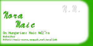 nora maic business card